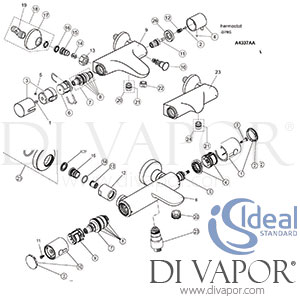 Ideal Standard Glance Exposed Bath Thermostatic Mixer Spare Parts - IDL DV 228